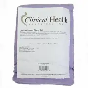Clinical Health Services Deluxe Flannel Massage Sheet Set, Lilac, 100% Cotton