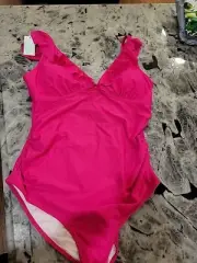 Summer Mae Swimsuit Pink Ruffle Tie Back One Piece Women’s Size XL Beach Fun NWT