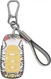 FUNOMOCYA Portable Car Key Cover Elegant Retro Design Protects Remote Key from Damage Scratches Stylish Auto Accessories for Friends Family for Car Owners