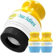 Duo Blue Solar Buddies Refillable Roll On Sponge Applicator For Kids, Adults, Families, Travel Size Holds 100ml Travel Friendly for Sunscreen, Suncream and Lotions (Blue/Blue)