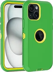 for iPhone 15 Case, with Built in Screen Protector Heavy Duty Drop Protection,Full Body 3 Layer Rugged Shockproof Dust Proof Tough Protective Phone Cover for Apple iPhone 15
