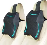 [OWEITE] 2PCS Car Seat Headrest Pillow Pad Memory Foam Neck Rest Support Cushion Breathable