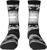 [EdWal] Soft skate boards print Moisture Wicking Socks Sports Socks for Men and Women Warm thermal Boot Hiking Socks