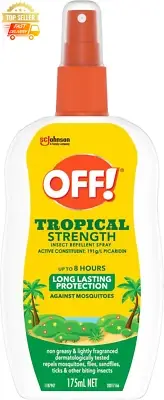 Insect Repellent Spray 175ml Tropical Strength Non-Greasy 8 Hour Protection