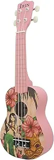 21 Inch Acoustic Soprano Ukulele Ukelele Uke Basswood with Beautiful Hawaii Style Patterns Pink Pink One Size