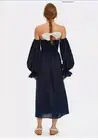 SLEEPER $325 | Small Atlanta off-the-shoulder shirred linen midi dress Ballon