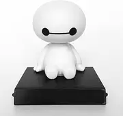 Anime Baymax Car Accessories Interior for Women Men Bobbleheads Figures Dashboard Decorations Bobble Head Dash Board Decor Funny Ornaments Charm with Phone Holder (c2) dxu-11