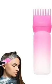 Root Comb Bottle, Hair Dye Applicator - Shampoo Bottle Oil Applicator - Graduated Scale Portable Scalp Comb For Home Beauty School