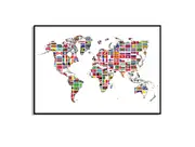 [Namly Design] World Map Flags Poster