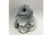 Cute Plush Bunny Keyrings Grey / One Size