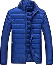 [Generic] Men's Stand Collar Packable Puffer Jakcet Male Windproof Insulated Jackets Lightweight Packable Puffer Jakcet for Men