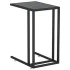 Computer Side Table Black Marble 50X35x65 Cm Tempered Glass glass,iron Tables