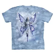 The Mountain Snow Winter Fairy Elf Magical Spirit Ann Stokes Blue T-Shirt S-5X