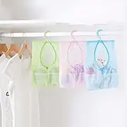 5Pcs Hanging Storage Mesh Bag with Hook Collapsible Hanging Laundry Bag Large Capacity Sturdy Bathroom Soap Towel Debris Drainage Mesh Bag for Kitchen Bathroom Shower Wardrobe(Pink)