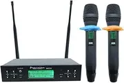 Precision Audio Twin Channel Professional Wireless Microphone System Dual XLR Out MIC24