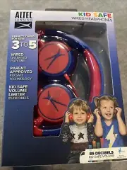 New Altec Lansing Kid's Wired Over-Ear Headphones Blue Red Kid Safe Ages 3 To 5