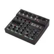Audio Mixer 6-Channel Mixing Console with 256 Effects 48V Phantom Power for Home