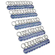Durable Aluminum 1-100 Numbered Key Tags, Engraved Gym Locker Keychain with Key Rings Included blue 1 to 100
