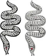 DECORNIJIA 2Pcs Beaded Snake Applique Patch for Clothing DIY Embellishment for Bags and Accessories Durable and Fade Resistant Decorative Beaded Patches