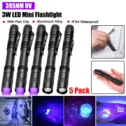 1-5x UV Flashlight Light Penlight 395nm Black Light Portable Ultra Violet Pocket