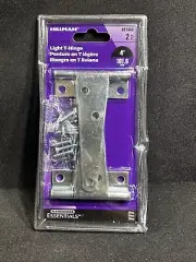 HILLMAN 2pk 4" Zinc Plated Light Door T-hinge 851668 (Slightly Damaged Pack)
