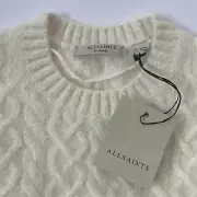 NWT New All Saints Women’s Sirius Oversized Cable Knit Sweater Beige White XS