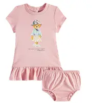 [Polo Ralph Lauren Kids] Polo Ralph Lauren Kids Baby Polo Bear dress and bloomers set M 6 pink