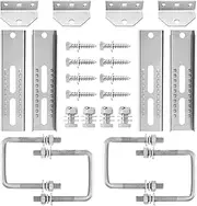4 Pack Boat Trailer Bunk Brackets: 10" Galvanized Swivel Top Style Bunk Bracket Kit with Hardware, for 1.5" x 3", 2" x 3", 3" x 3" Boat Trailer Crossmember