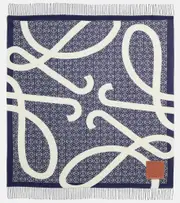 [Loewe] Loewe Anagram wool blanket One Size blue