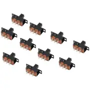 10 x DC 0.5A 50V 3 Position 2P2T DPDT Panel Mount Slide SS23D32 M3M65903