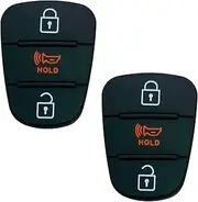 HERKIOCIO Remote Car Key Fob Rubber Button Pad Replacement fit for 2010 2012 2013 2014 Kia Soul Rio Sportage 3 Button Keyless Entry Key Fob Cover Shell (3 Button 2 Pcs)