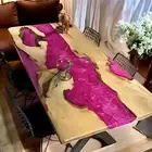 36"x60" Pink Epoxy Resin Table Handmade Resin Table for Living Room & Office Dec