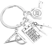 [TOGEVAL] Keychain Math Tools Alloy Key Rings Creative Key Holder Ideal for Design