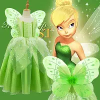 在飛比找Yahoo!奇摩拍賣優惠-女童洋裝卡通Cos奇妙仙子小叮噹服裝萬聖節兒童表演服裝公主裙