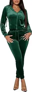 [CLOCOR] Womens Velour Tracksuits Sets - Casual 2 Piece Sweatsuits Outfits for Women Hoodies Long Sleeve with Pockets M-3XL