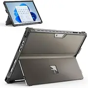 FFENDOUNIU Case for Surface Pro 7 Plus, Protective Cover for Microsoft Surface Pro 7 Plus/Pro7/6/5/4/ LTE Case, Rugged Cover Kickstand with Pen Holder for Type Cover Keyboard (Transparent Grey)