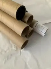 6 Postal Mail Shipping Tubes Extra Strong Quality Cardboard 30"x3" with End Caps