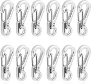 12 Pcs Tiny Carabiner Clip Metal Small Spring Snap Hooks, 1 Inch Key Chain Clip