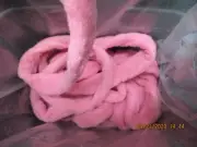 Pink Texel Wool Roving - Free Shipping