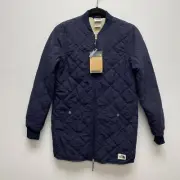 The North Face Navy Blue CUCHILLO Quilted Zip Parka Jacket Sherpa Lined XS $199