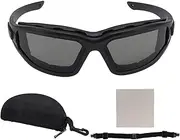 Safety Goggles Anti-Fog Clear Lens,Anti Fog Goggles with Dual Layer Lens, Impact, Scratch Proof, and 400 Glasses with Detachable Strap, for Cycling, Running (Black)