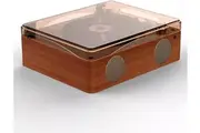 Portable Retro CD Player, Bluetooth Music Player with Remote Control, Dual Stereo Speakers, Transparent Dust Cover, Rechargeable, Support CD, Headphones, USB, MP3 Playback ModesBrown