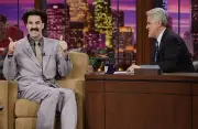 Actor Sacha Baron Cohen as Borat during an interview with host Jay- Old Photo 10