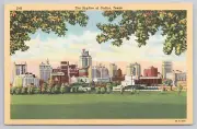 Vtg Postcard The Skyline of Dallas, Texas from Cadiz Street Viaduct Skyscraper