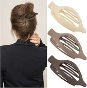 ATODEN Flat Claw Clips for Thick Hair Alligator Hair Clips 3Pcs Hair Claw Clips for Thin Hair Duck Billed Hair Clips Matte Hair Clips Large Hair Clips Neutral Claw Clips Hair Barrettes for Women Hair Clamps Jaw Clips