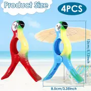 4Pcs Beach Towel Clips Cute Parrot Clothes Pins Portable Chair Towel-