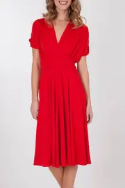 Woman Cap Slv Middi Dress--MART-M9002WO