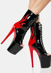 [Golden Bulls] Vixen-02 Flame Platform Heels