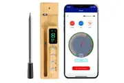Wireless Meat Thermometer, 150m Wireless Bluetooth Digital Thermometer with LCD Thermometer, Smart for BBQ Oven Grill App Control