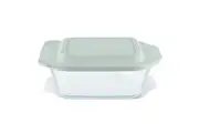 Pyrex Deep Square with Sage Lid 20cm 2L